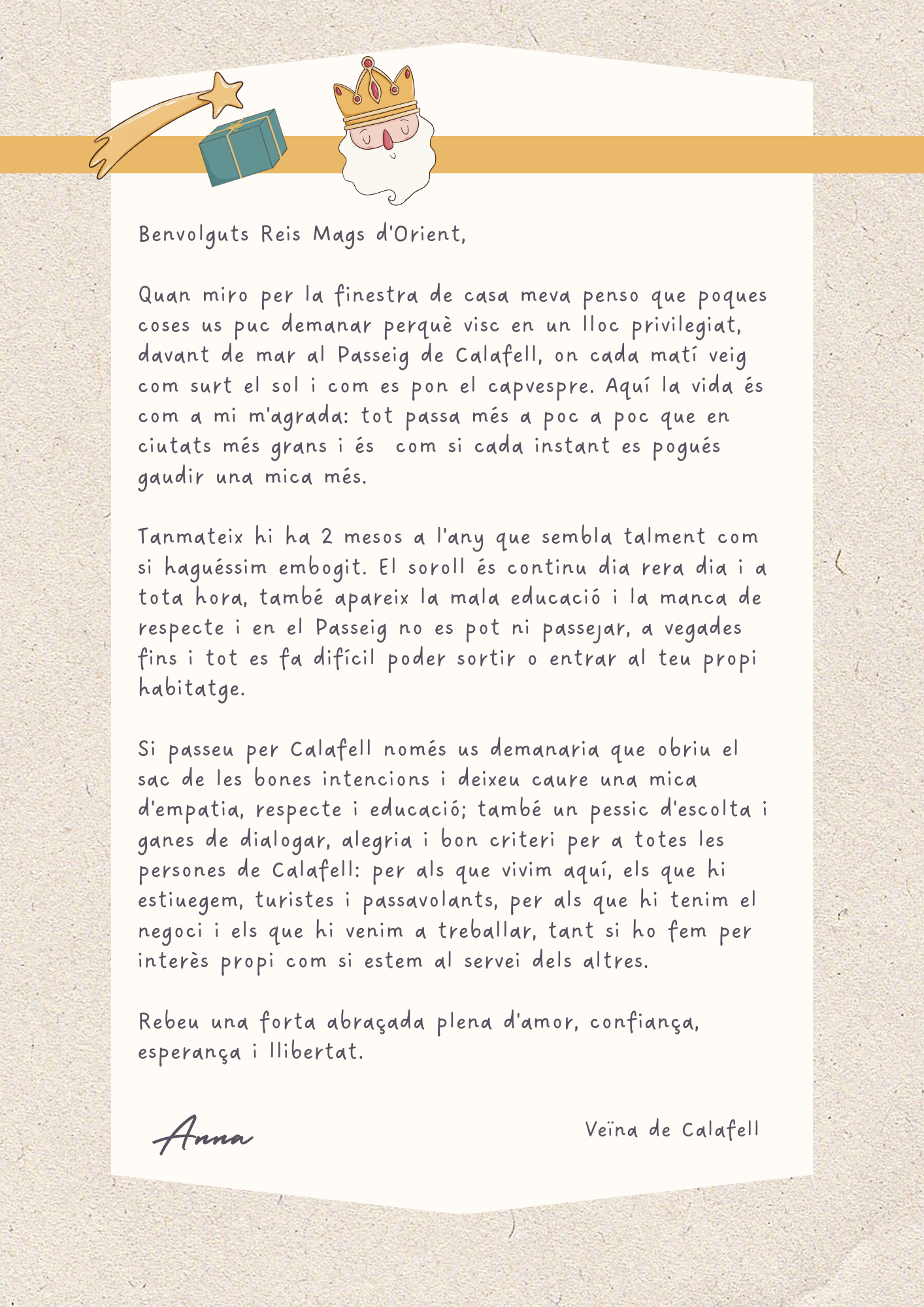 carta reis mags d'orient de l'Anna Marg